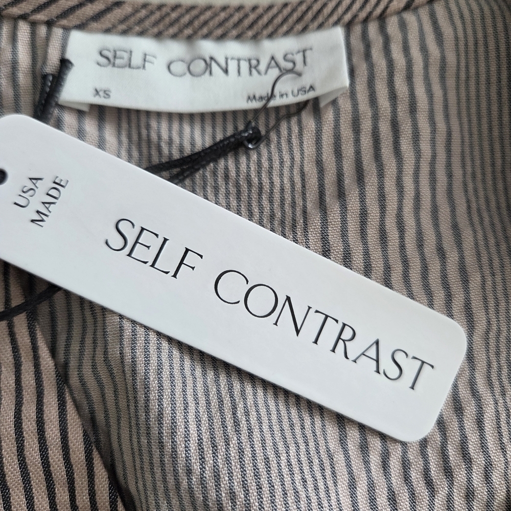 Self Contrast Striped Button-Up Vest Size XS USA Made - Picture 4 of 7